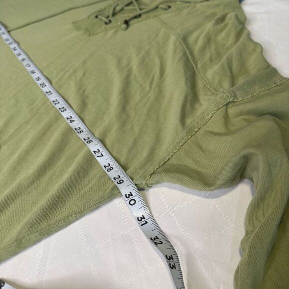 Aerie Green Lace Up Vneckline Oversized Hoodie Womens Large Casual Athleisure - Picture 7 of 10